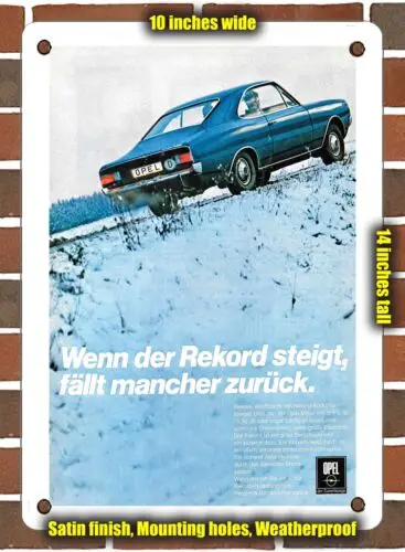 Металлический знак-1968 Opel реккорд купе Германия-10x14 дюймов