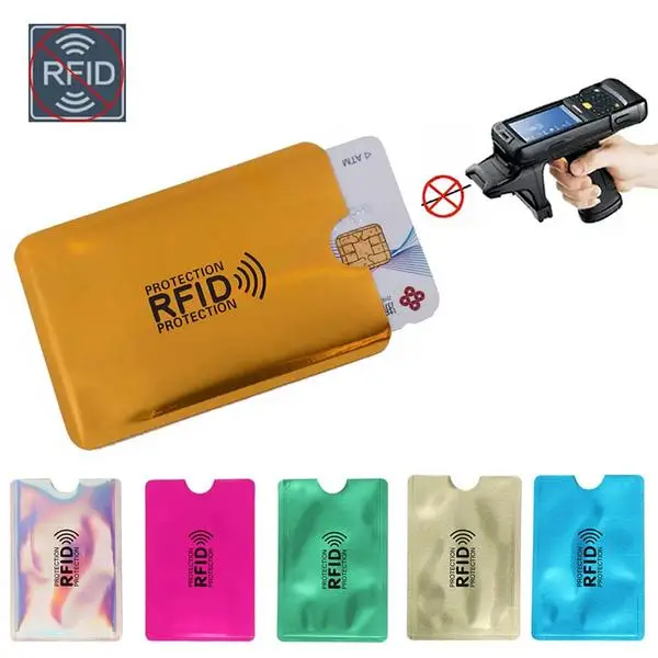 Алюминиевый держатель для карт с защитой от RFID — металлический чехол с блокировкой NFC для удостоверений личности и банковских/кредитных карт