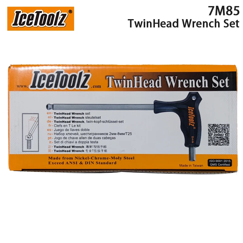 Оригинальный динамометрический ключ Icetoolz 7M85 для велосипеда, болты 2-8 мм, инструмент для герметичности, набор ключей с двойной головкой, набор инструментов для велосипеда