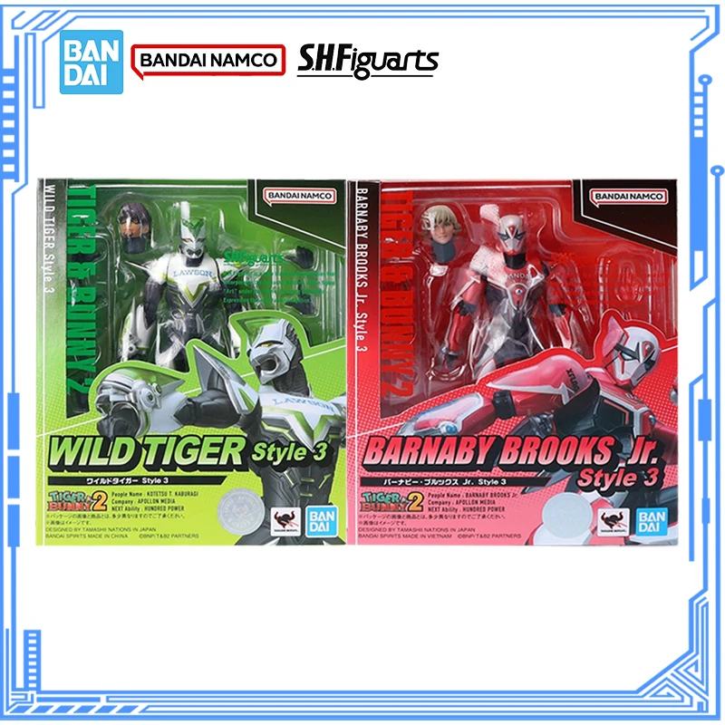 Фото Набор моделей Bandai Genuine Tiger & Bunny SHF Wild Tiger Barnaby Brooks JR. Стиль 3, коллекция экшн-фигурок, модель для мальчиков, игрушки, подарки №2