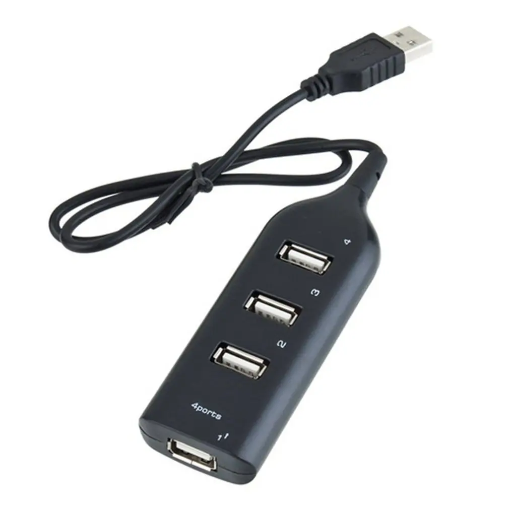 4-портовый концентратор USB 2,0, высокоскоростной USB-разветвитель для ноутбуков и ПК, тонкий самый маленький мини-USB-разветвитель, адаптер для планшетов