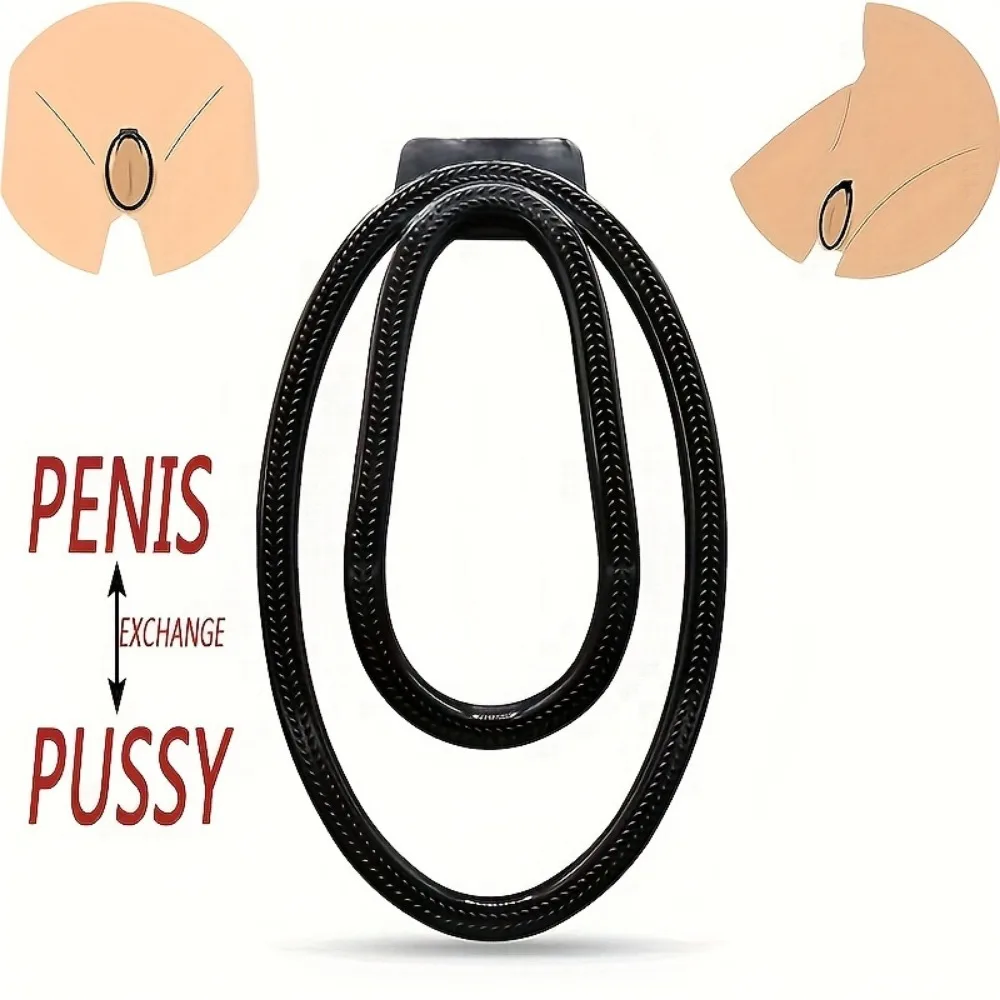 Фото Sissy Hollow Fufu Clip Penis Hide Lock Chastity Lock Мужское уретральное устройство целомудрия Зажим для тренировки киски Клетка для члена Секс-игрушка для мужчин №2