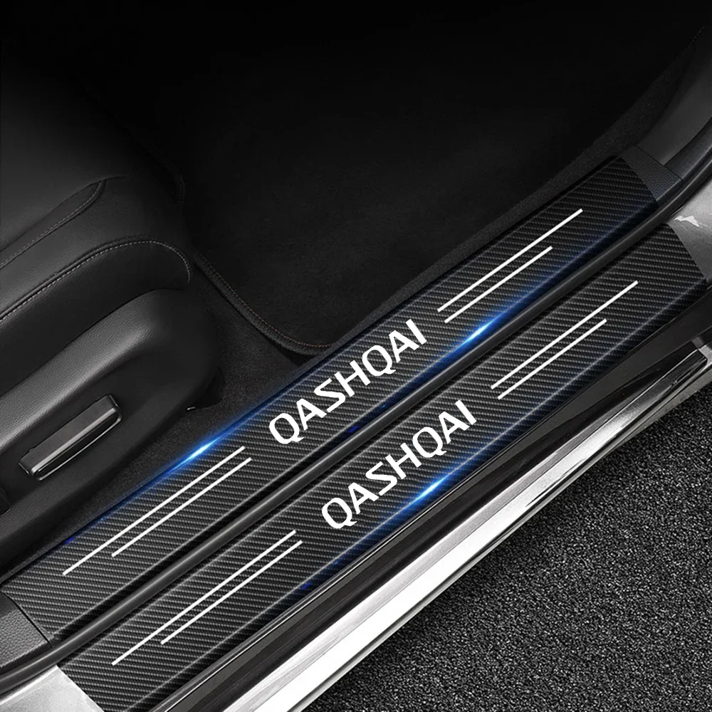 Для NISSAN Qashqai ретарс бар наклейка из углеродного волокна защитная полоса авто порог водонепроницаемая устойчивая к царапинам защитная пленка 4 шт.