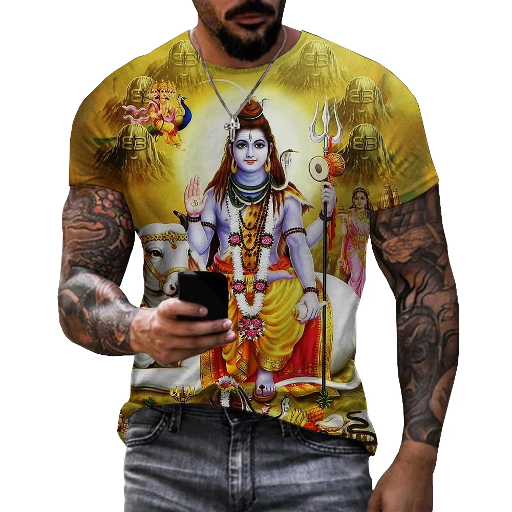 Фото Мужские и женские футболки с 3D-принтом, Hinduism Vishnu №1