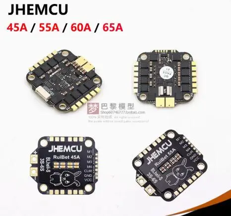 JHEMCU RuiBet 45A 55A 60A 65A 3-6S Dshot600 BLHELI_S BLS 4IN1 ESC x4 регулятор скорости 30,5 мм для FPV Racing Stack geprc