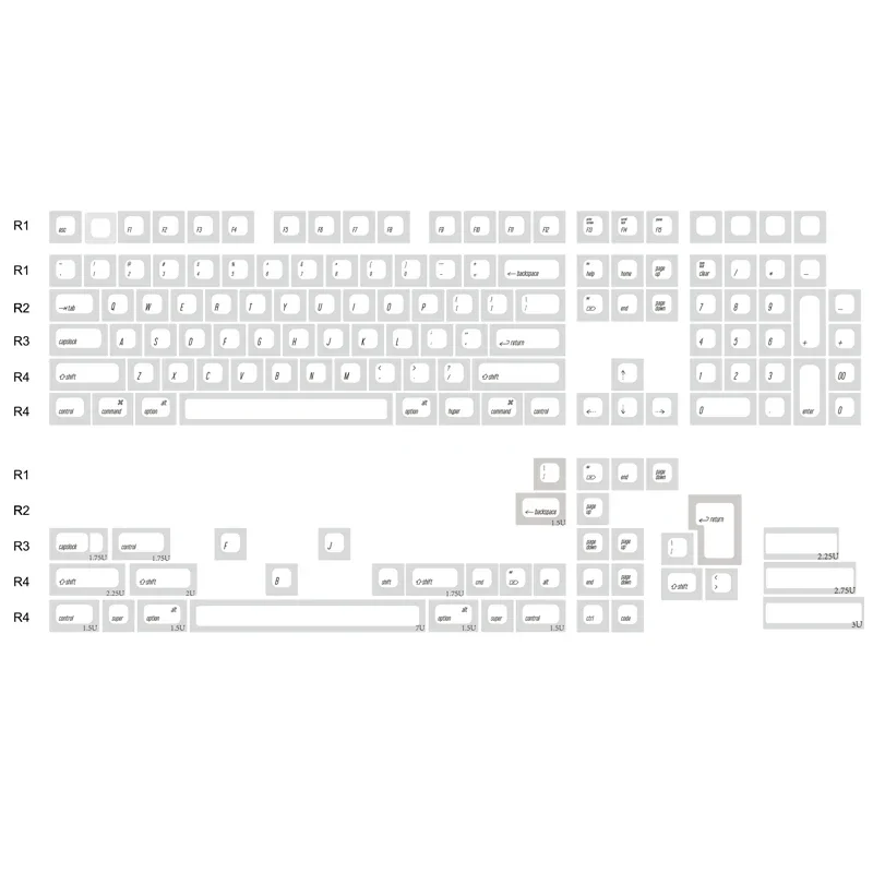RSA New Height Keycap PBT147 Клавиши фиксированный шрифт Полный набор Горячая сублимация (art.: 3920d0aee3e58) - 3920d0aee3e58