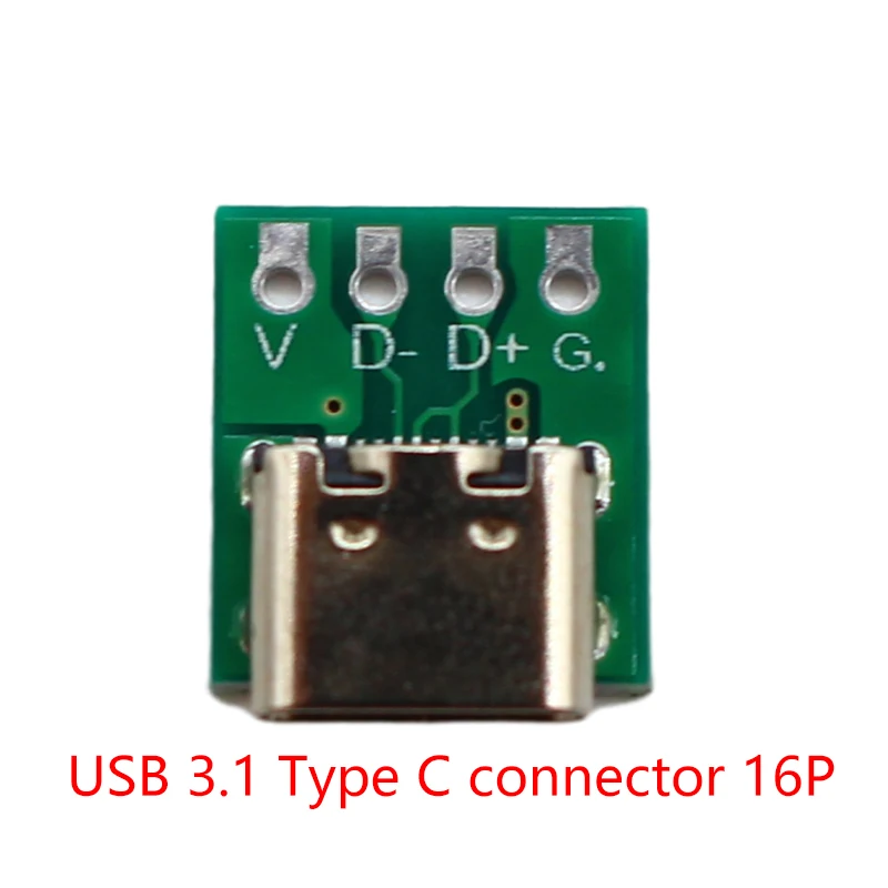 10/5/1 шт. USB 3.1 Тип C коннектор 16 контактов тестовый стандартный разъем 16 P для передачи данных проводной кабель