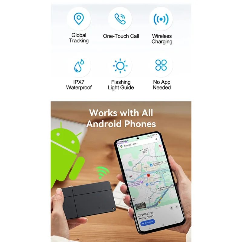 Фото Превосходная карта слежения GPS для кошелька, интеллектуальная бирка местоположения с защитой от потерь и Google Find Hub, Bluetooth, ультратонкая для Android Compati №4