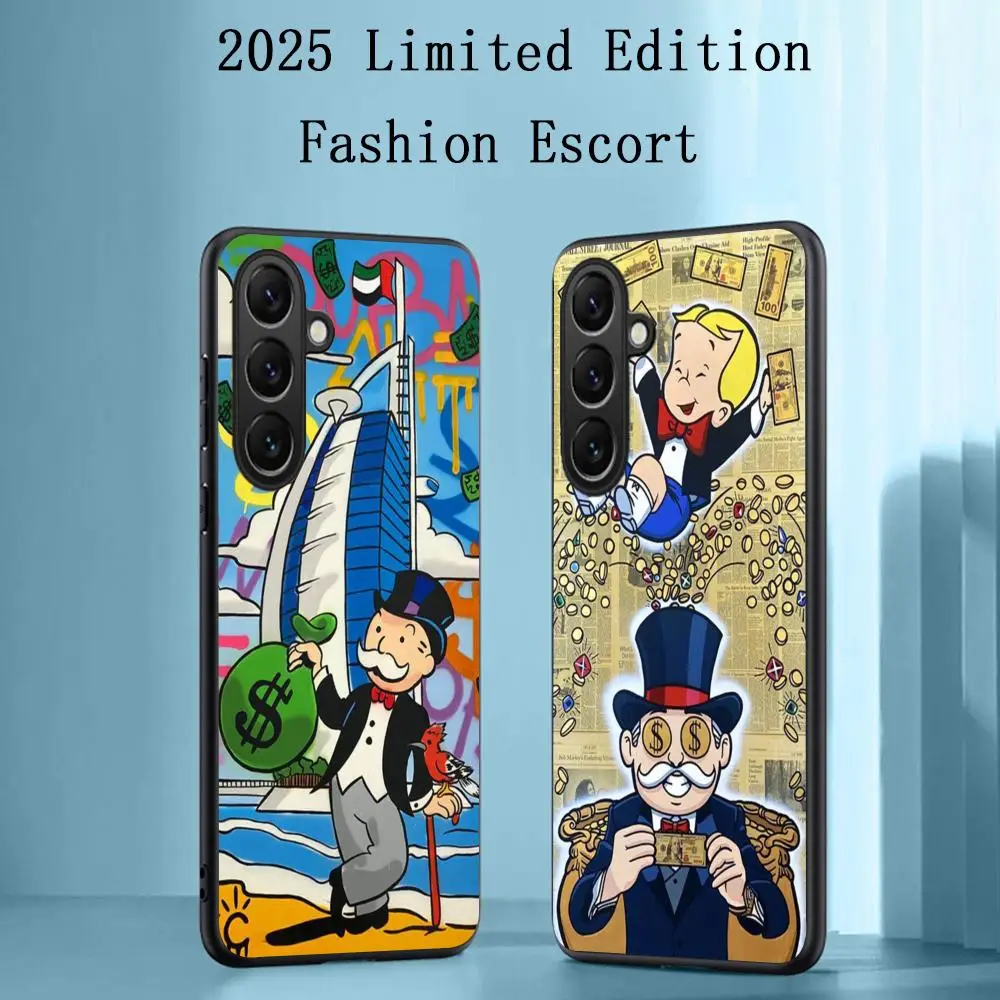 Чехол для телефона Historietas Monopoly с мультяшным дизайном для Samsung Galaxy S25 S24 S23 S22 S21 S20 Plus Ultra Note20 Limited, мягкий черный