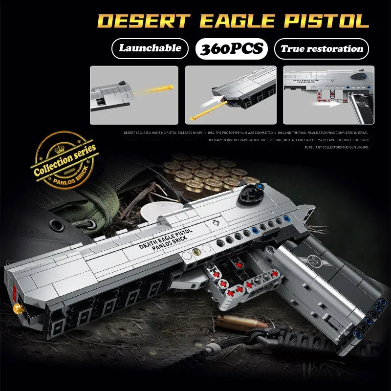Фото Технический военный пистолет, модель кирпича серии G18 M92 M1911, пистолет Desert Eagle PPK, комплект строительных блоков, игрушки для мальчиков, мужчин, детский подарок №3