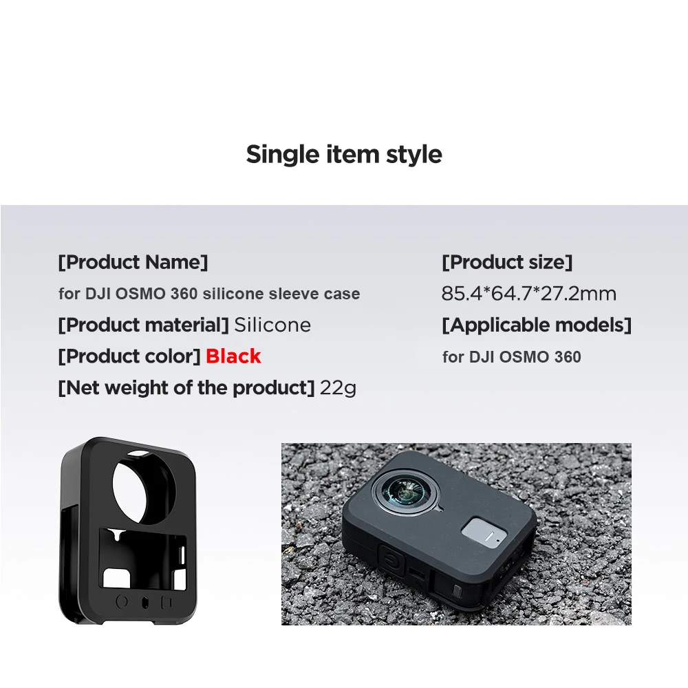 Фото Ультра-прочный силиконовый чехол для Dji Osmo 360, защитный чехол с боковой батареей, открытый универсальный защитный аксессуар для экшн-камеры №5