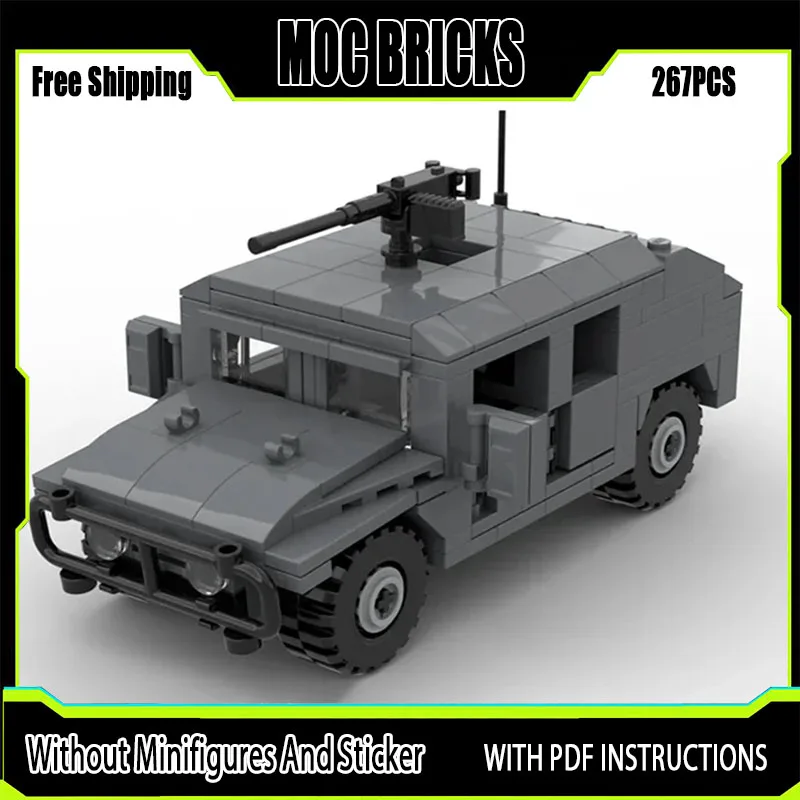 Строительные блоки Moc серии War HMMWV M1025, модель, технические кирпичи, сделай сам, сборка, военная техника, игрушка для подарка ребенку