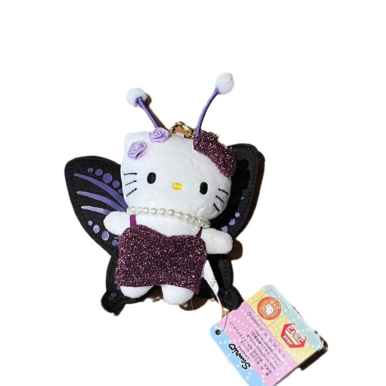 Фото Аниме Hello Kitty Sanrio брелок-Плюшевая Кукла мультяшная игрушка сумка кулон милый подарок на день рождения фиолетовая бабочка сказочная KT YJ29O №5