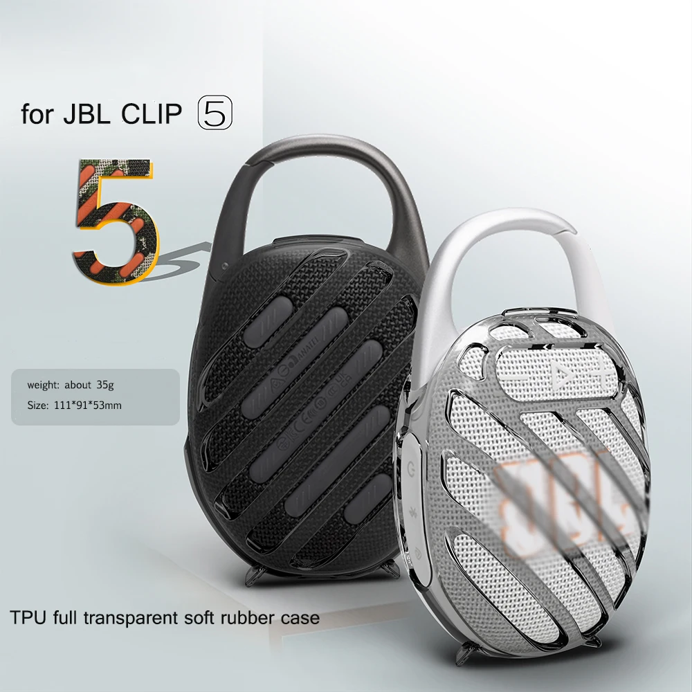 Прочный защитный чехол из ТПУ для Bluetooth-совместимых динамиков JBL CLIP 5, мягкая кожа с защитой от царапин