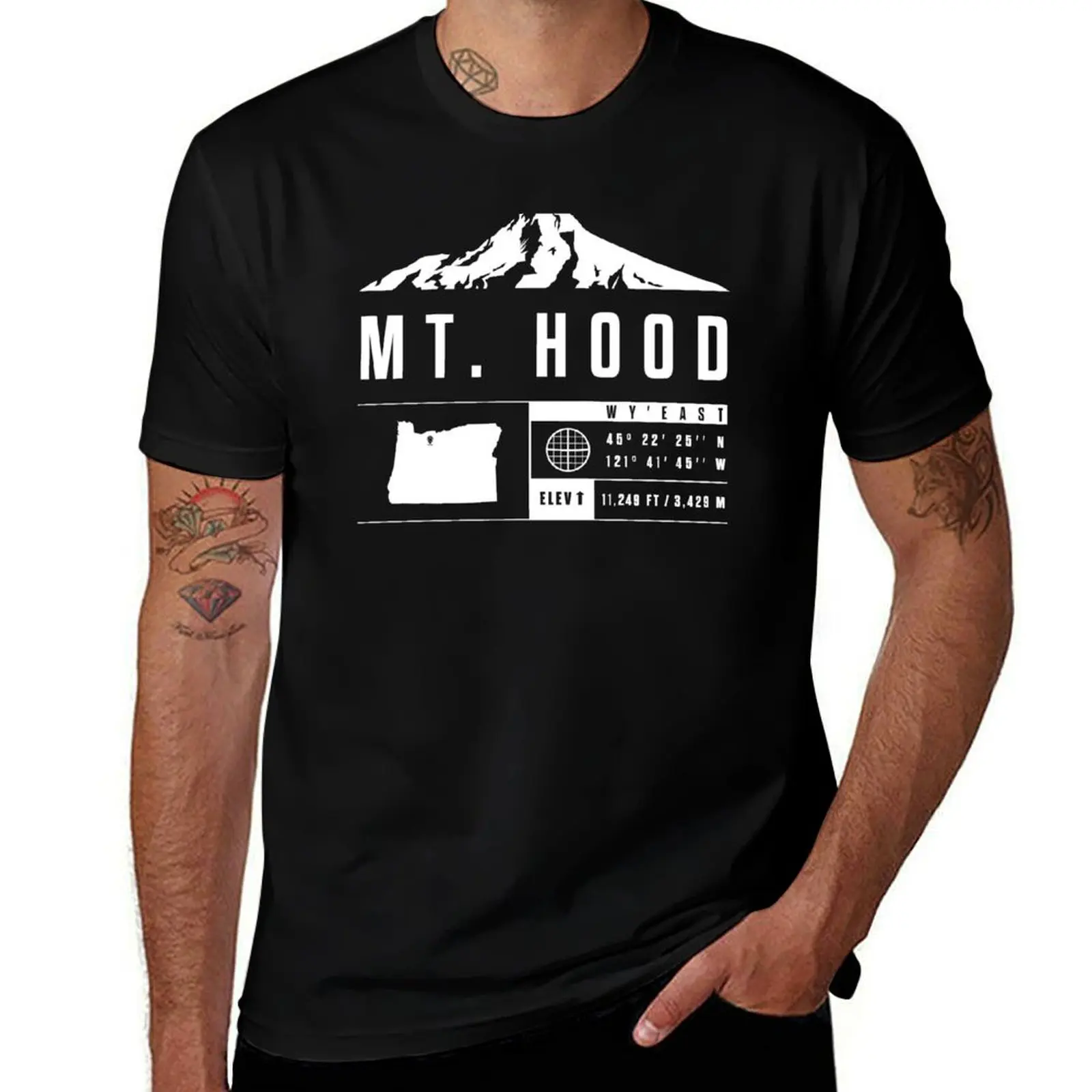 Мт. Hood - футболка Wy'east, быстросохнущие черные футболки большого размера для мужчин