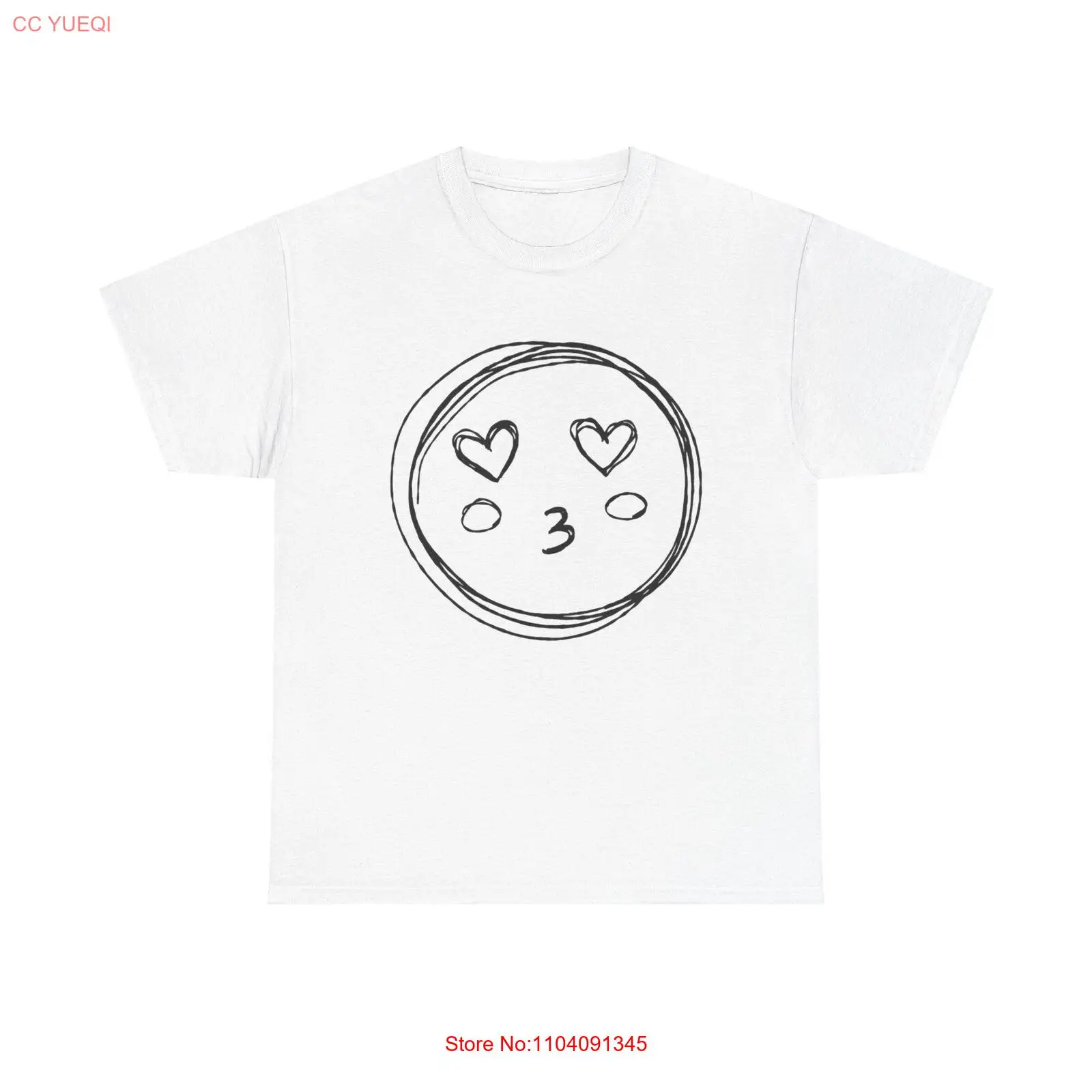 Футболка Heart Kiss Doodle с милым рисунком, эскиз, ретро, винтажное лицо любви