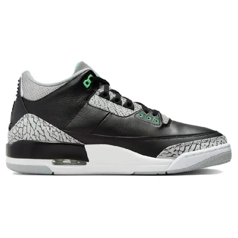 Фото Кроссовки Nike Air Jordan 3 зеленые блестящие №5