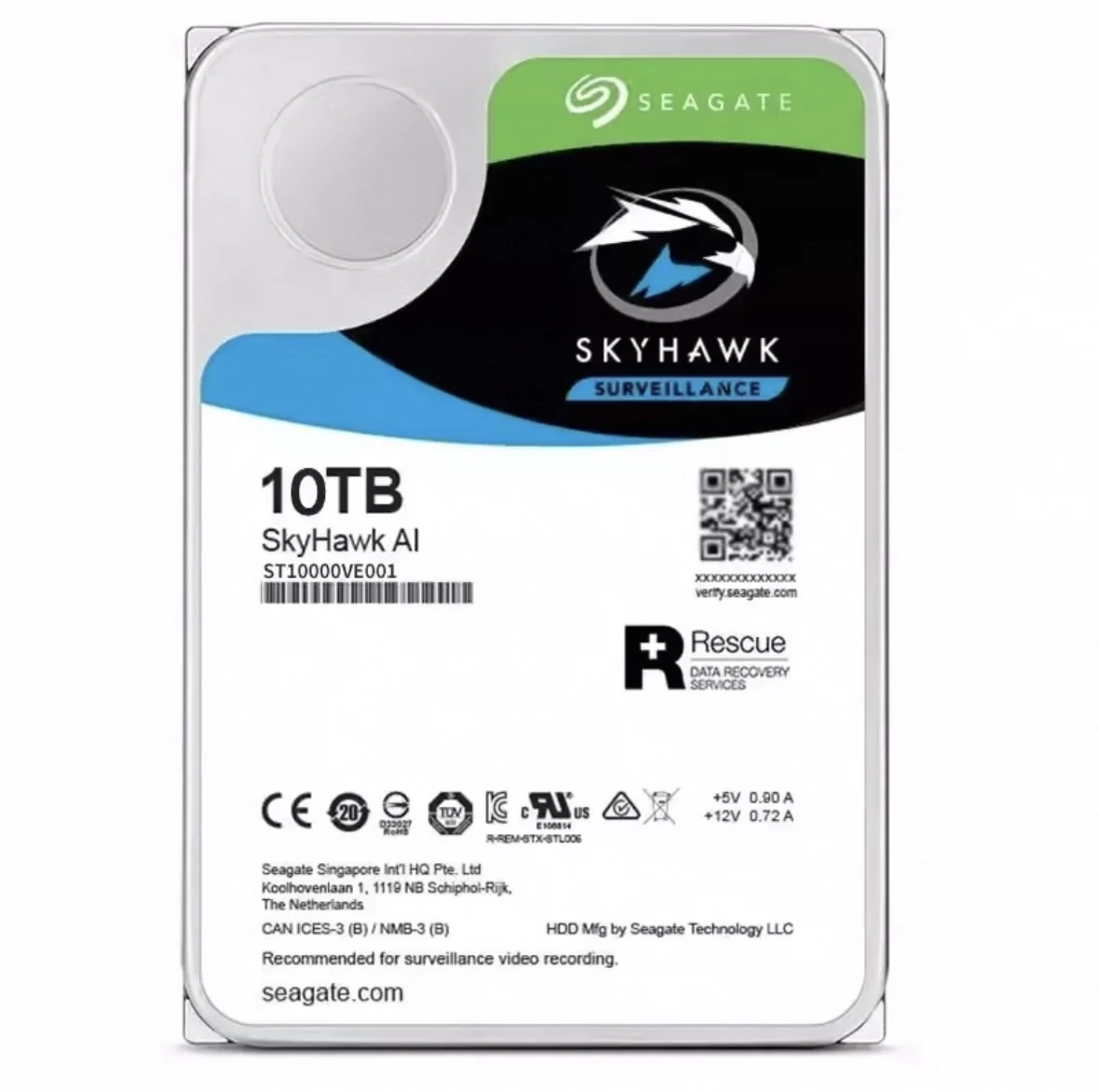 Для Seagate ST10000VE001 HDD 10 ТБ, 7200 об/мин, 256 МБ кэш-памяти SATA, 6 Гбит/с, 3,5 дюйма, внутренний жесткий диск ST10000VE001