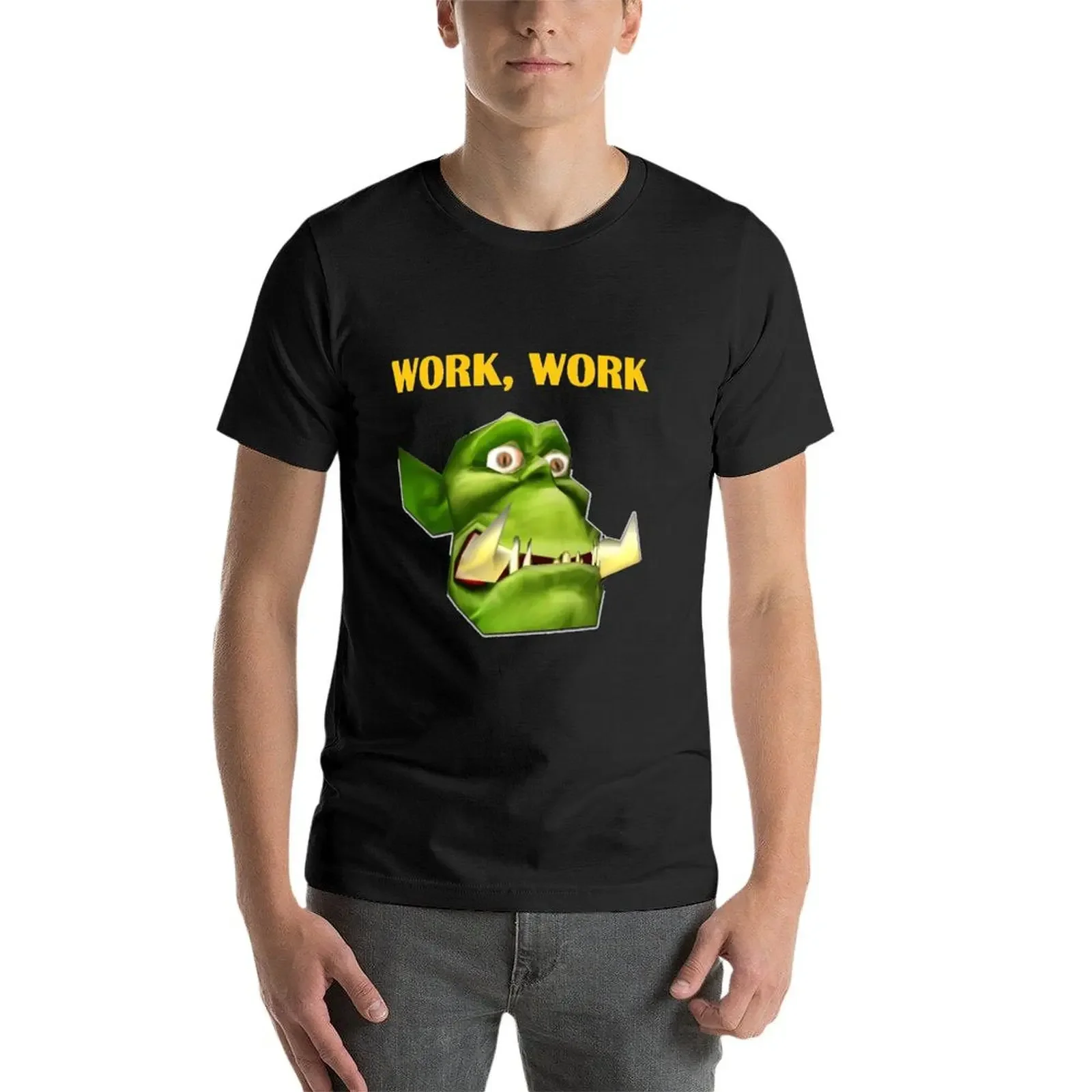 Фото Офисный пион - футболка Workaholic, экстетическая одежда, кавайная одежда, футболки, комплект футболок для мужчин №4