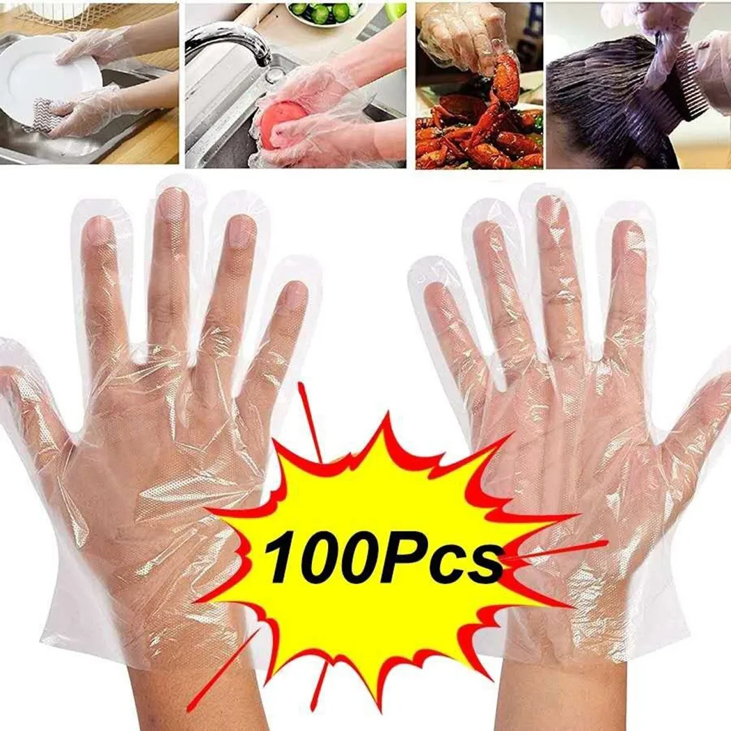 100 шт., одноразовые кухонные перчатки