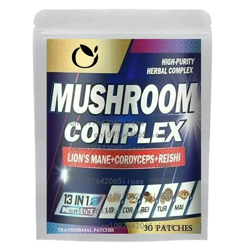 Грибной комплексТермовые пластыри Премиум-класса Lions Mane, Cordyceps и грибы Рейши Укрепляют иммунитет 30 пластырей