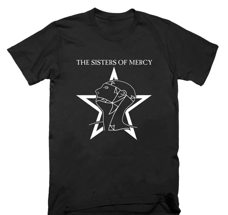 Camiseta Hombre Sisters Of Mercy Мужская хлопковая футболка Летняя футболка Мужская футболка с рисунком брендовая футболка homme топы