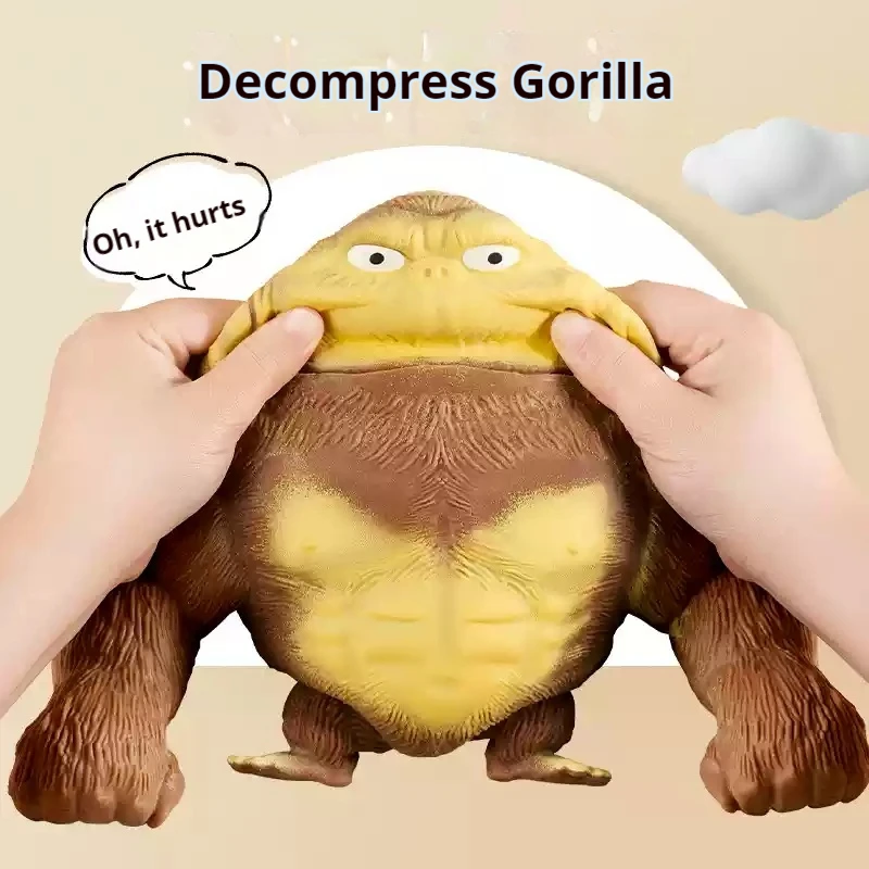 Декомпрессионный артефакт Gorilla, 14 см, забавная музыкальная подавляющая игрушка с вентиляционными отверстиями, удобное ощущение, орнамент, розыгрыш, подарок на день рождения