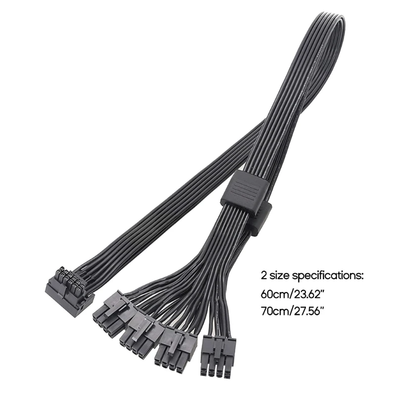 Высокоскоростной 4 8Pin до 16Pin PCI5.0 кабель адаптера питания для видеокарты 12vhpwr 16PIN(12 + 4) Прямая изогнутая головка с углом 90 (art.: 3920c21bcf450) - 3920c21bcf450