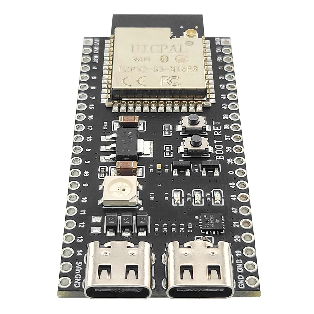 Фото Макетная плата ESP32 S3 с модулем расширения Wi-Fi 2,4G для Интернета искусственной вещей ESP32-S3WROOM1 N16R8 MCU 44Pin Type-C 8M PSRAM №5