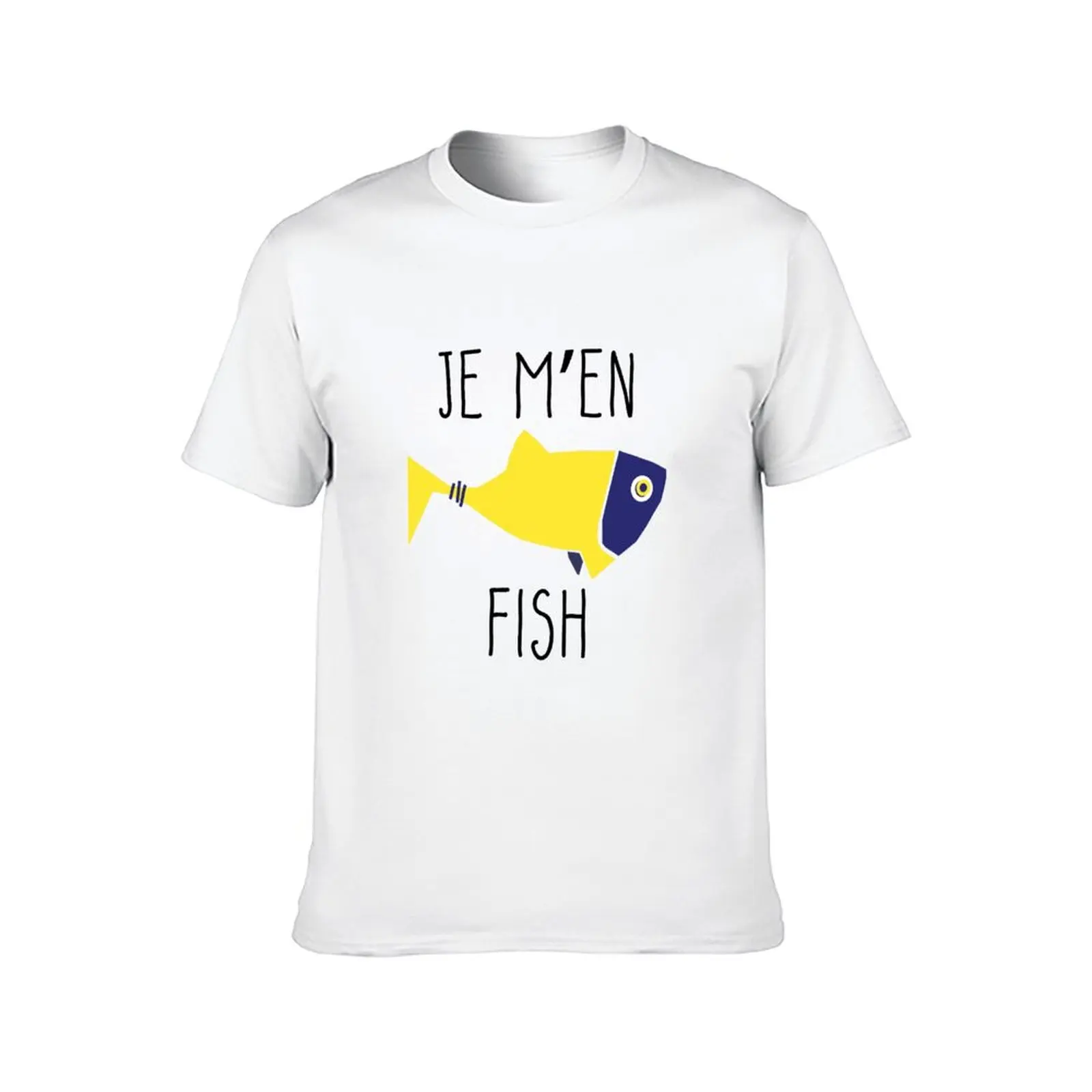 Фото Футболка Je m'en fish-expression France?aise, мужские футболки, хлопковая мужская футболка с рисунком, футболка №2