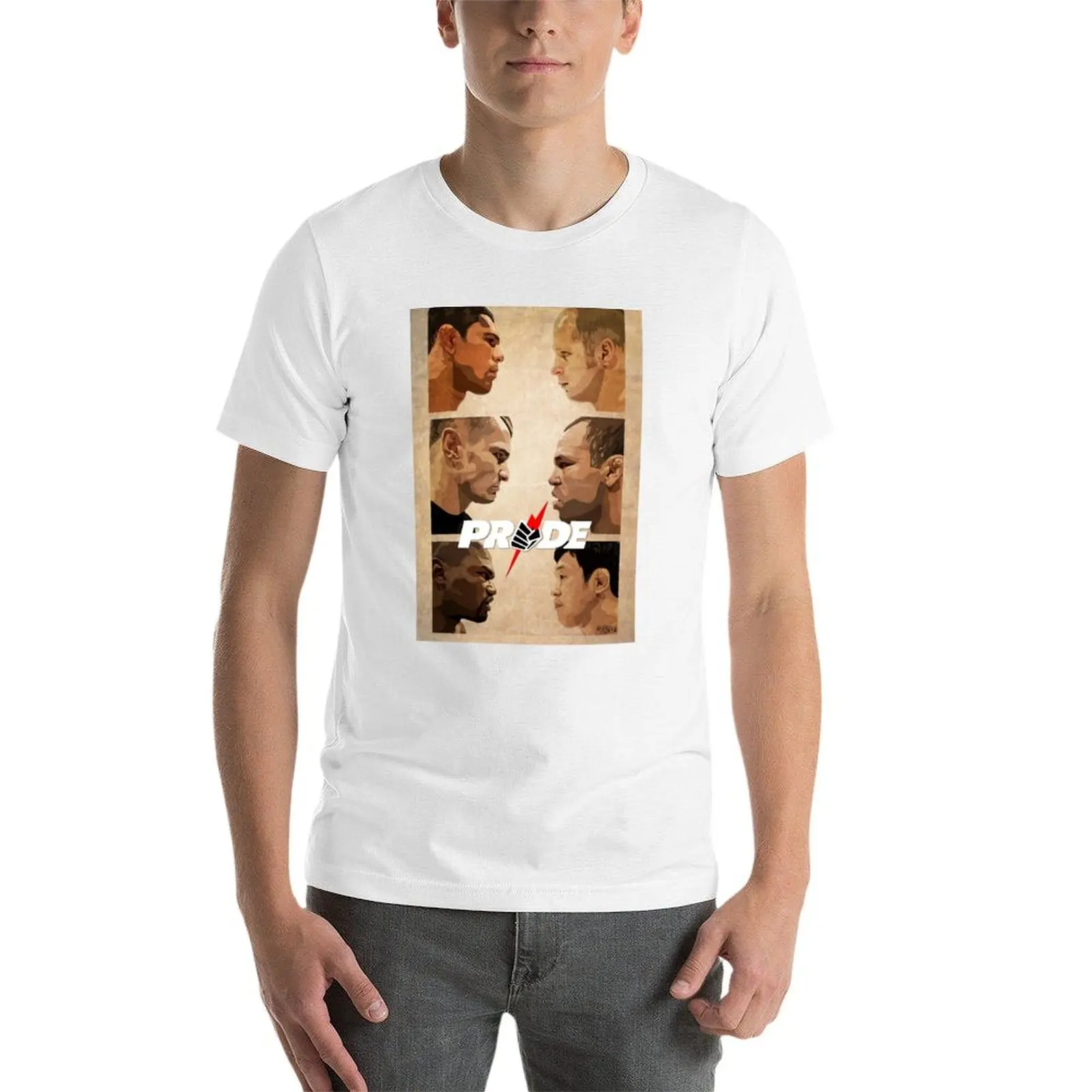 Фото Pride FC Epic Staredown Artwork by shunsukevisuals T-Shirt t shirt man plain men t shirt cotton 100% T-Shirt №4