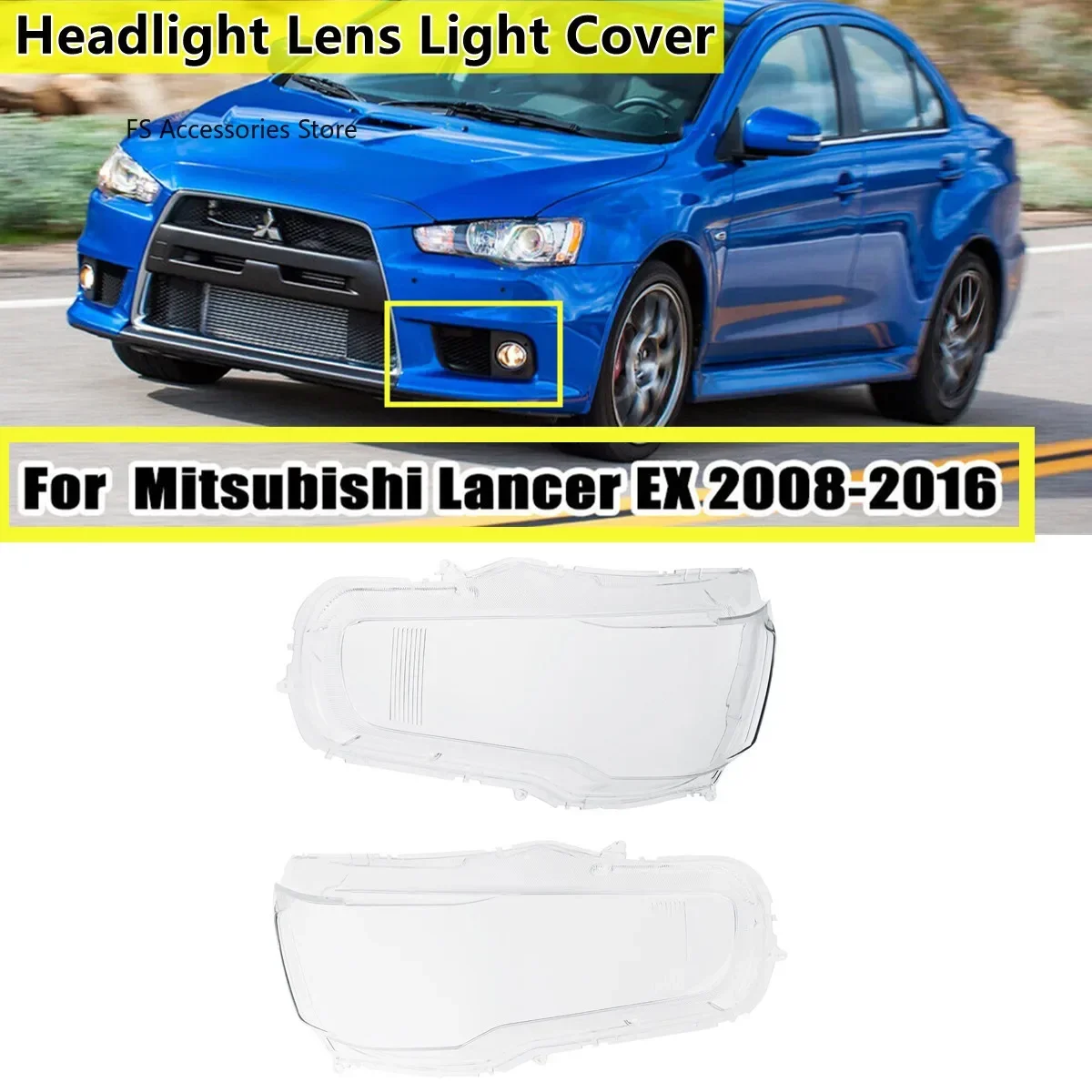 Прозрачный чехол для передней фары автомобиля Mitsubishi Lancer Ex 2008-2016