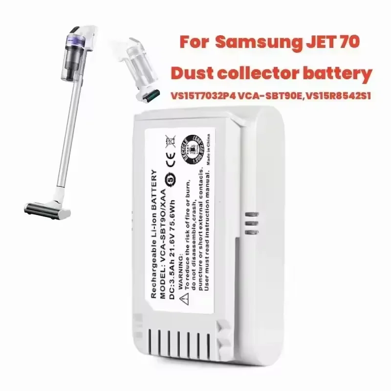 Фото 21,6 В, 5000 мАч, сменный аккумулятор для пылесоса Samsung Jet70/+ VS15T7032P4 VCA-SBT90EB VCA-SBT90E, беспроводной пылесос №4