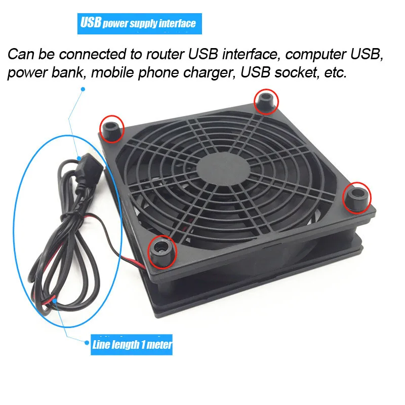 Фото Новый вентилятор охлаждения для беспроводного маршрутизатора кулер DIY TV Box Компьютер бесшумный радиатор 5 в USB Шасси 80 90 120 мм №3