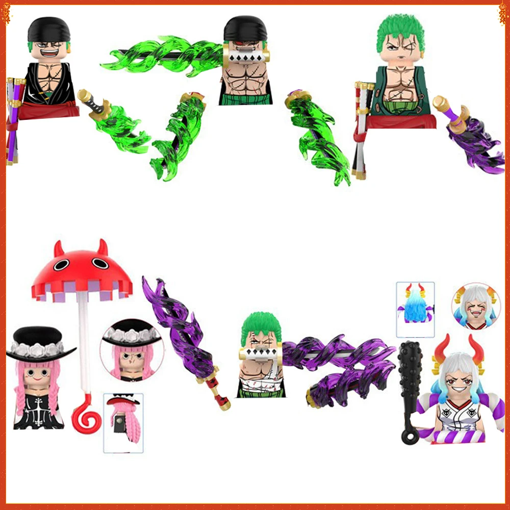 Японское аниме One Piece Series, строительные блоки, кукла Perona Roronoa Zoro, мини-фигурки, украшения для дома, подарки для детей, хобби