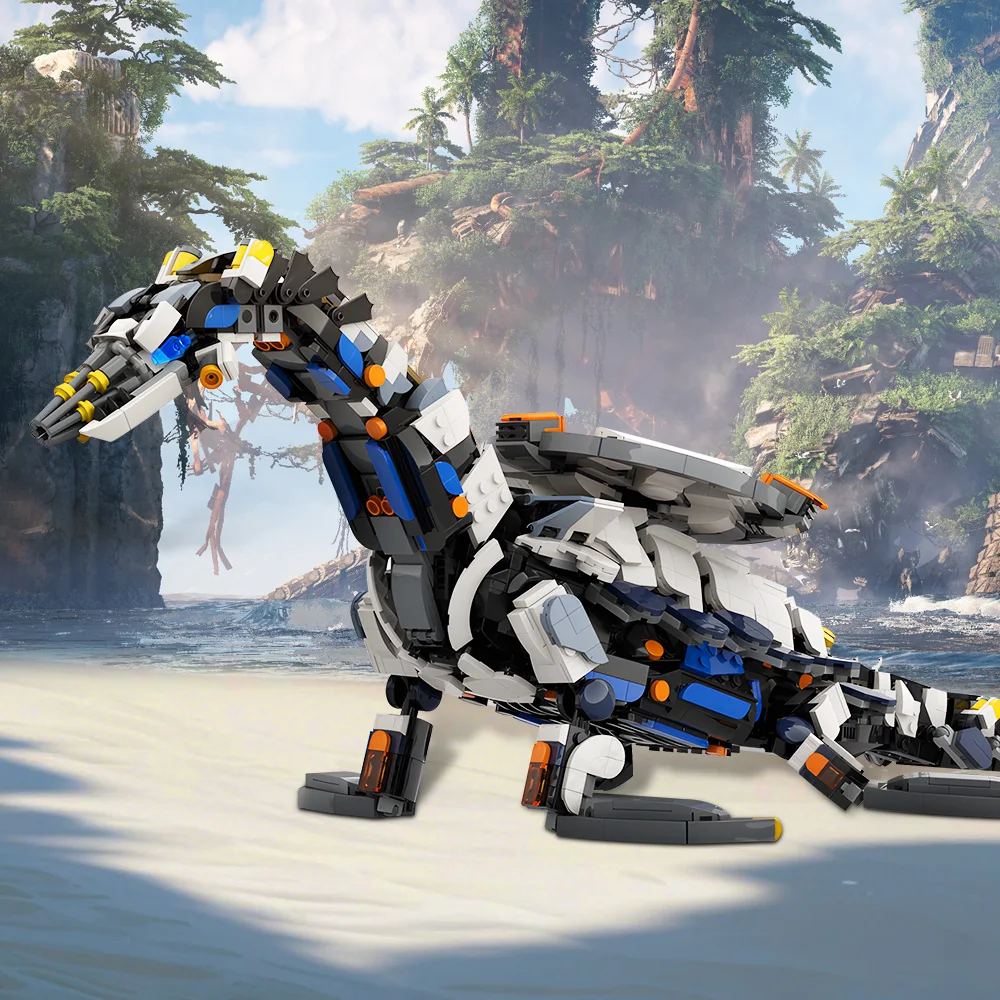 MOC Horizoned Zero Dawned Robot Battle Tide Ripper Game Mech Monster Модель Строительные блоки Набор кирпичей Детские игрушки для детей Подарок