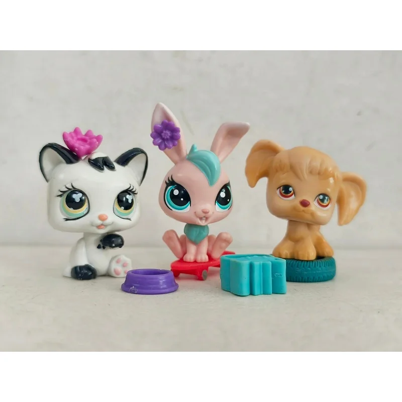 3 шт./лот LPS фигурка зоомагазин кошка кролик собака с аксессуарами Littlest Pet Shop игрушка # 020