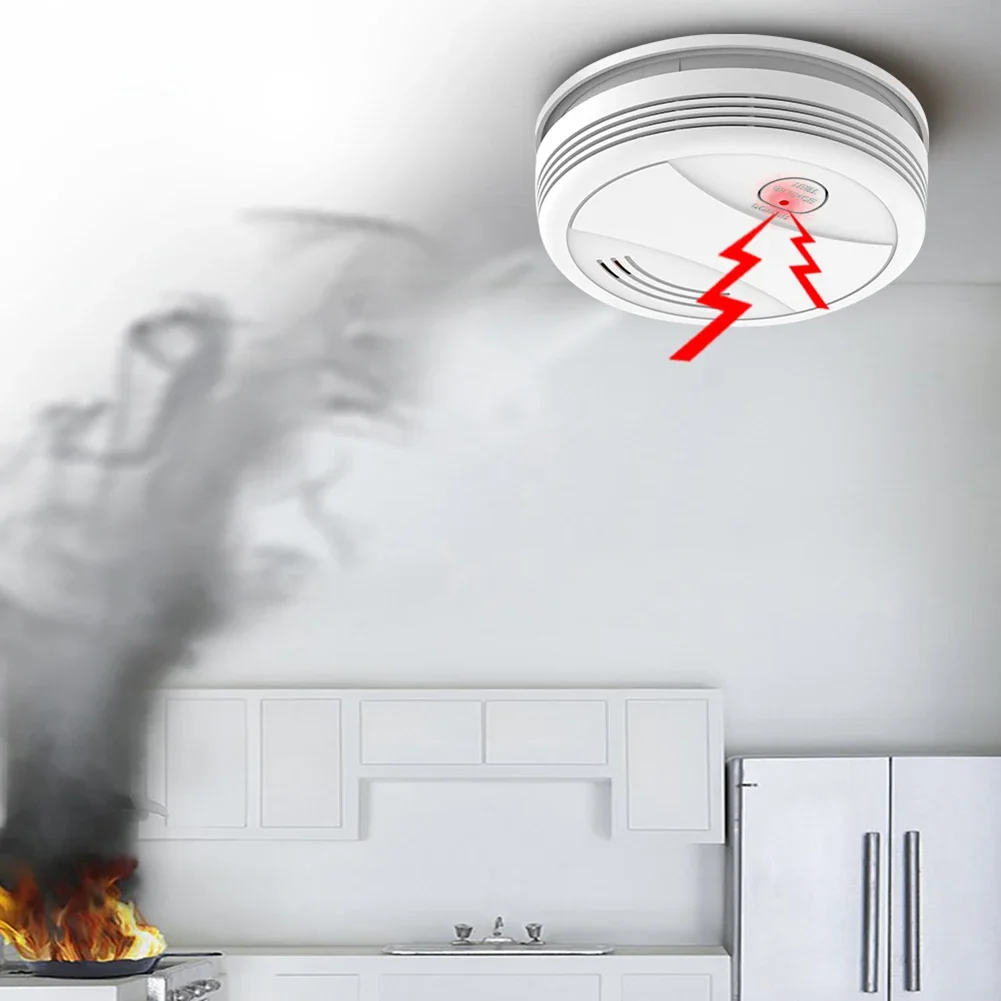 Фото С Alexa/Google Home Высокочувствительный детектор дыма, удаленный мониторинг дыма, Wi-Fi датчик обнаружения дыма, совместимый №2