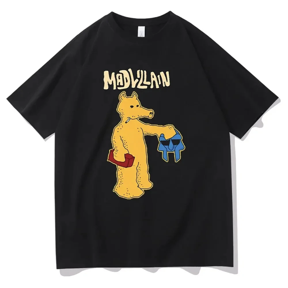 Фото Забавный мультяшный рэп, футболки с принтом Quasimoto, рэпер Mf Doom Mad Villian, футболка с графическим рисунком для мужчин и женщин, трендовая футболка в стиле хип-хоп большого размера №3