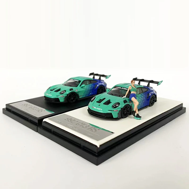 Модель автомобиля Aurora 1:64 RWB992 GT3 RS, литье под давлением, спортивное транспортное средство с покрытием FALKEN
