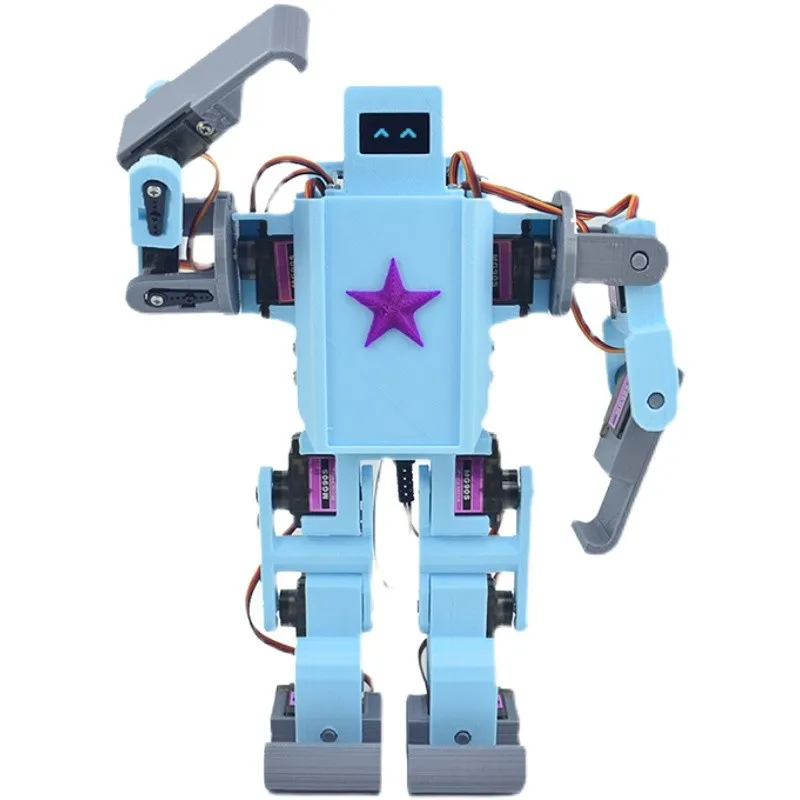 12DOF Biped Humanoid Robot Kit RC Toy Can Dance Walk Control Open Source Смешанное графическое программирование Голосовой робот-игрушка для Arduino