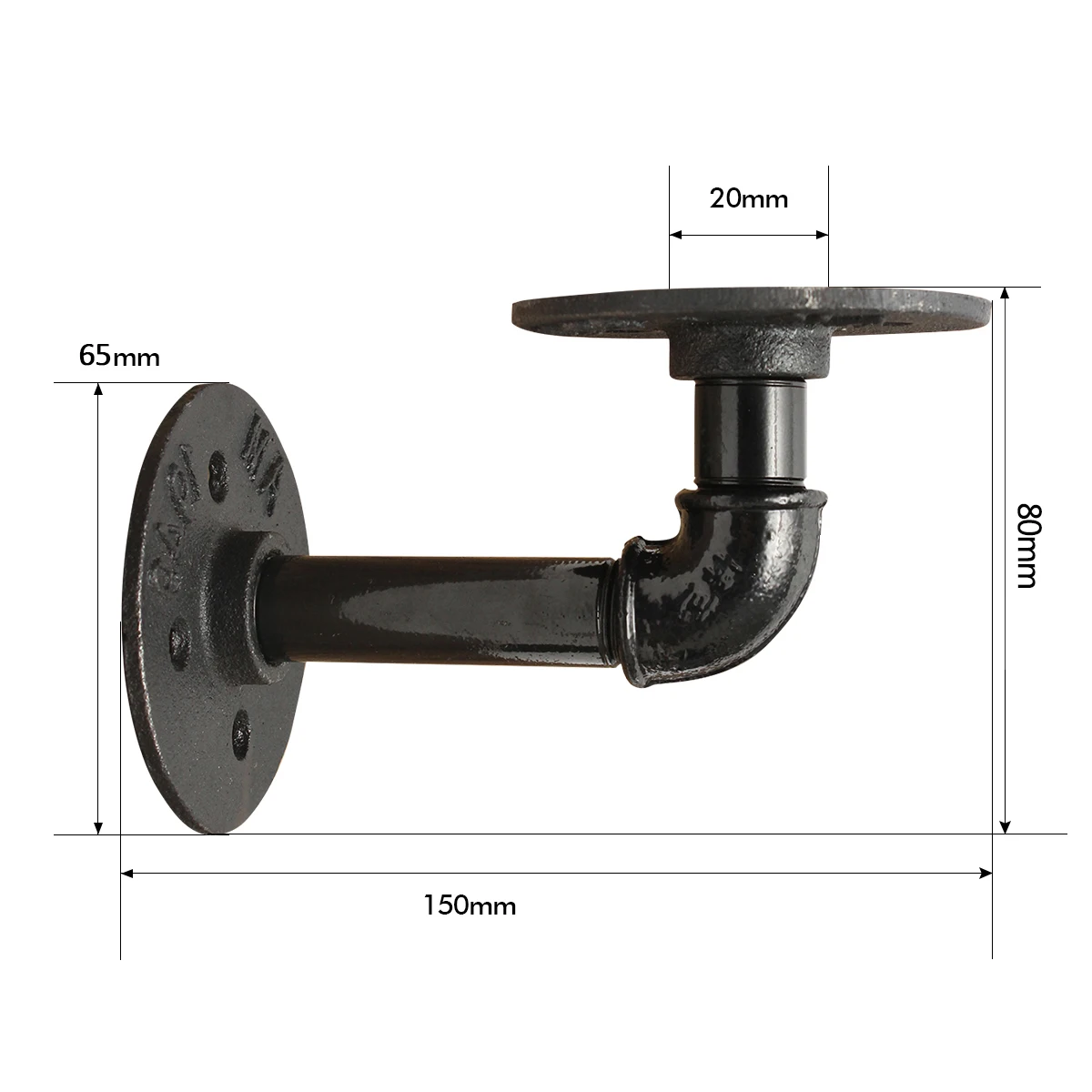 Фото 4Pcs Black Iron Industrial Pipe Shelf Bracket Holder Rack L Bracket Vintage Retro Wall Floating Shelf Home Decor Storage Holders №4