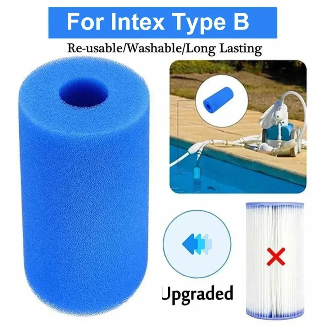 Синий фильтр, губка, сменный фильтр для картриджа Intex Type B, профессиональный пенопластовый бассейн, Прямая доставка