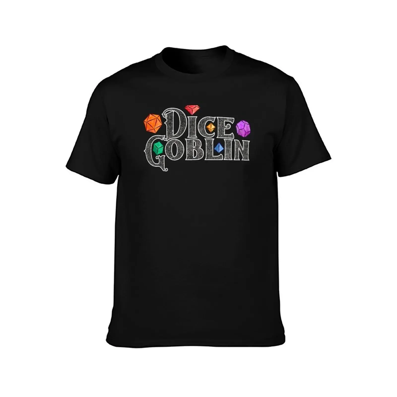 Фото Футболка Dice Goblin Rainbow Dice, новые подарки и футболки, винтажная одежда в тяжелом весе, быстросохнущие мужские белые футболки №2