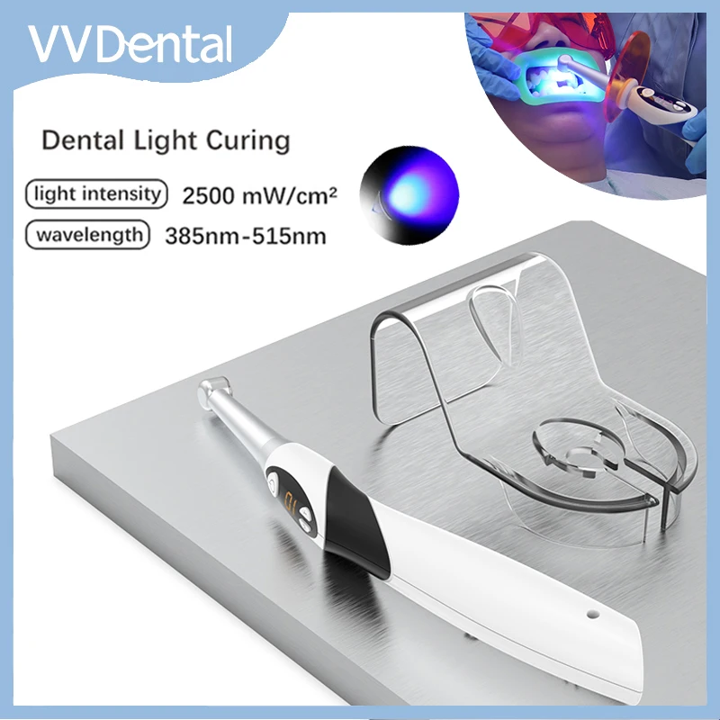 Беспроводная светодиодная лампа VVDental для отверждения света, 1 секунда, фотополимерная лампа высокой мощности, лечение смолы, 2 режима, 2500 МВт/см2, стоматологическое оборудование
