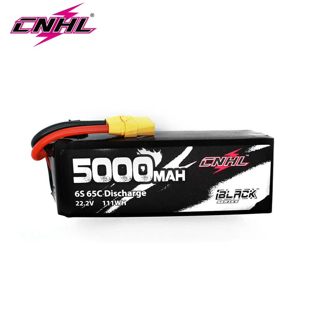 Литий-полимерный аккумулятор CNHL 22,2 в 6S 5000 мАч 65C черная серия с разъемом XT90 для радиоуправляемых автомобилей, грузовиков, гоночных лодок, самолетов, вертолетов Speedrun