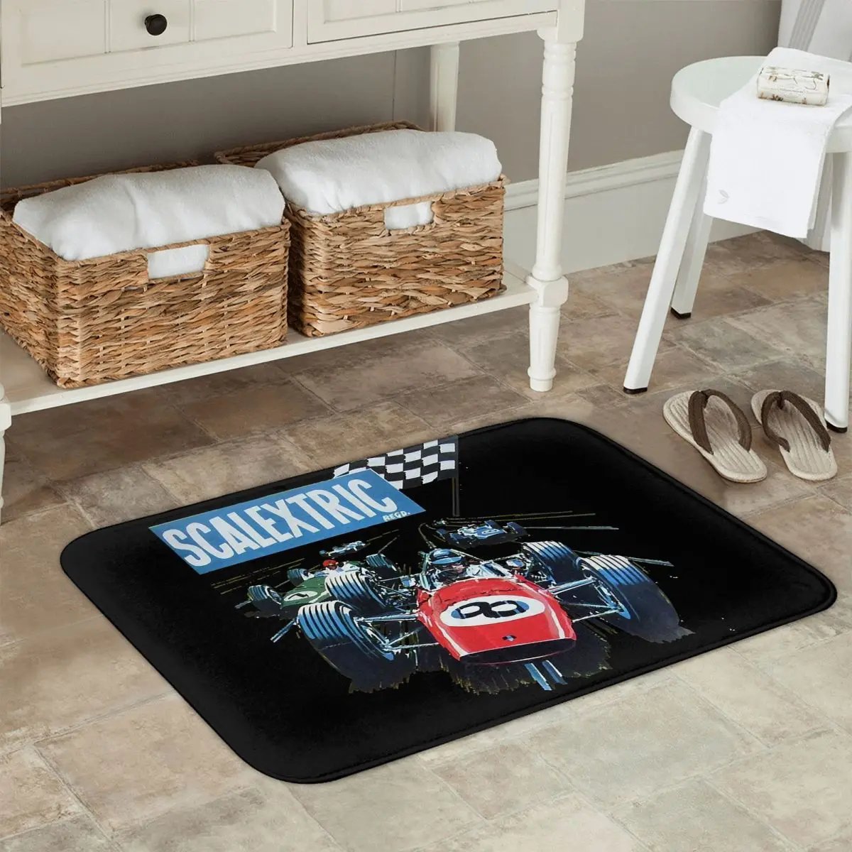 Классический противоскользящий коврик Scalextric, напольный коврик, впитывающий коврик, ковер для кухни, входа, дома, спальни, коврики для ног