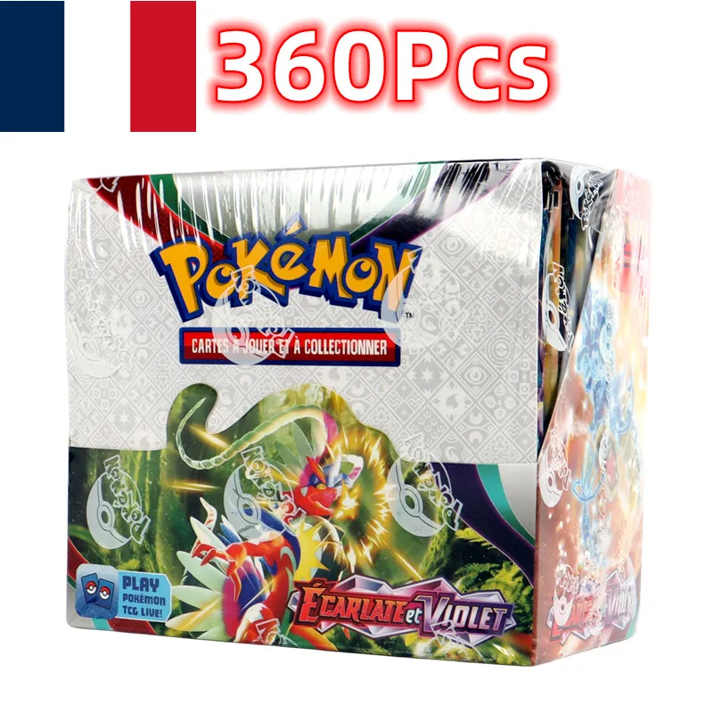 360 шт., французские Покемоны TCG: Алая фиолетовая бустер-коробка Pokemon card, 36 упаковок