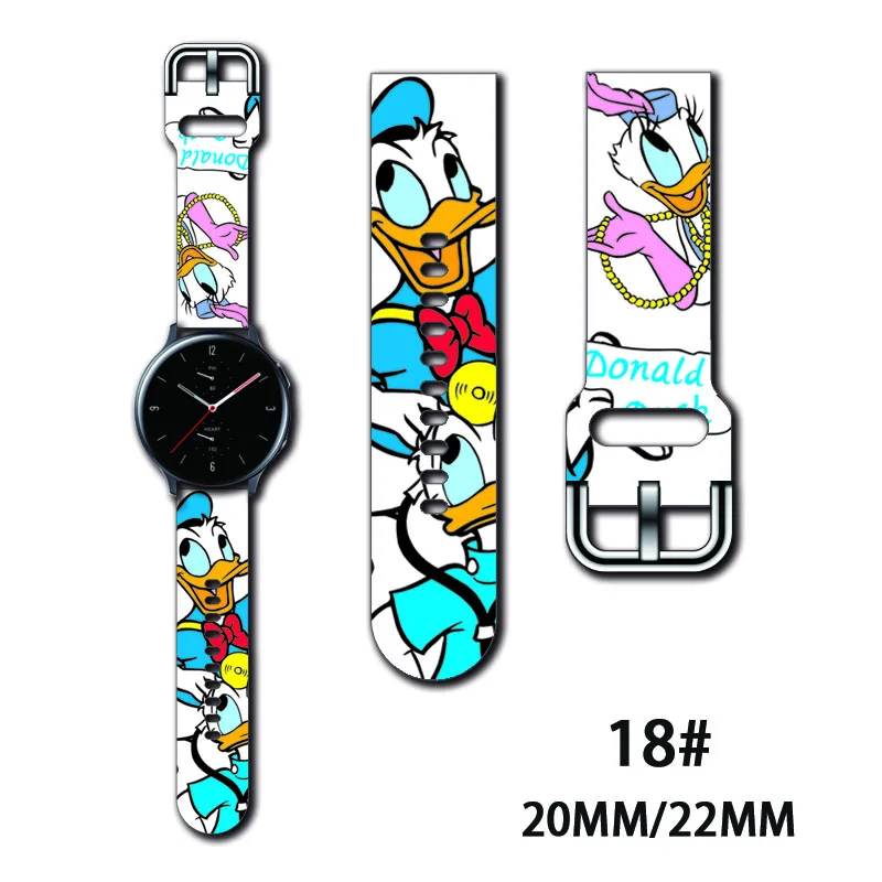 Фото Силиконовый ремешок с изображением Диснея Микки Мауса Для Huawei Samsung Galaxy Watch 3 Gear S3, браслет Huawei GT2 Pro, ремешок с мультяшным рисунком, 20/22 мм №3