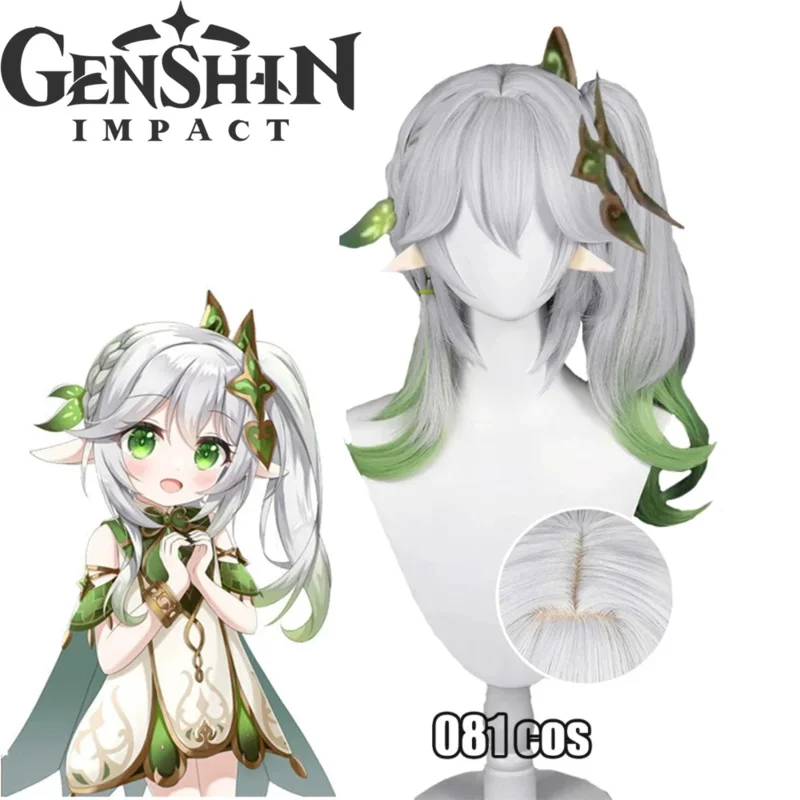 Игра Genshin Impact Nahida Косплей Парик Nahida Sumeru Косплей Термостойкие женские синтетические волосы Хэллоуин Вечеринка